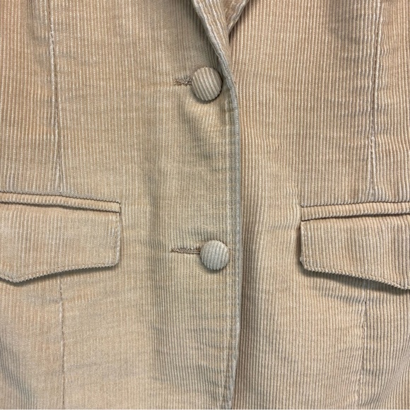 Vintage 70s Western Corduroy Leather Light Mustard Size S - Picture 3 of 11